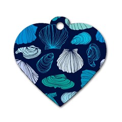 Mega Menu Seashells Dog Tag Heart (two Sides) by Mariart