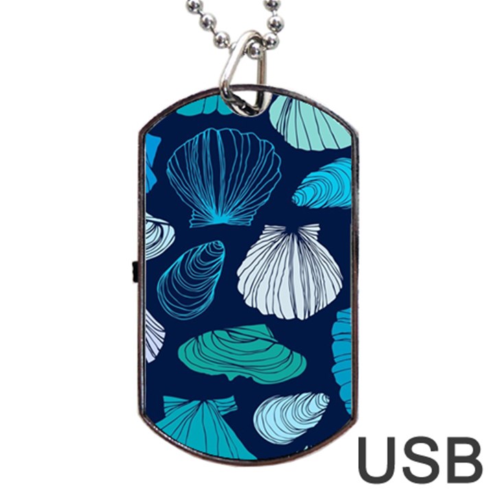 Mega Menu Seashells Dog Tag USB Flash (Two Sides)