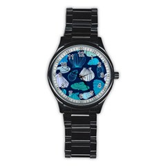 Mega Menu Seashells Stainless Steel Round Watch by Mariart