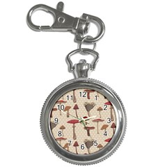 Mushroom Madness Red Grey Brown Polka Dots Key Chain Watches