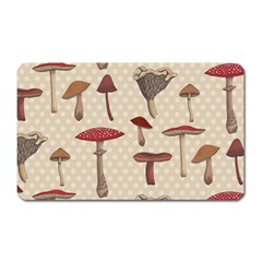 Mushroom Madness Red Grey Brown Polka Dots Magnet (rectangular) by Mariart