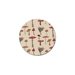 Mushroom Madness Red Grey Brown Polka Dots Golf Ball Marker by Mariart