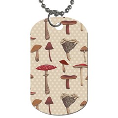 Mushroom Madness Red Grey Brown Polka Dots Dog Tag (two Sides) by Mariart