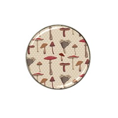 Mushroom Madness Red Grey Brown Polka Dots Hat Clip Ball Marker