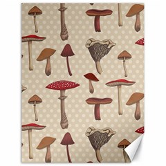 Mushroom Madness Red Grey Brown Polka Dots Canvas 18  X 24   by Mariart