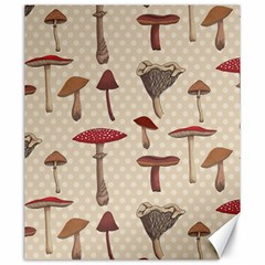 Mushroom Madness Red Grey Brown Polka Dots Canvas 20  X 24   by Mariart