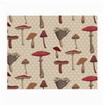 Mushroom Madness Red Grey Brown Polka Dots Small Glasses Cloth (2-Side) Front