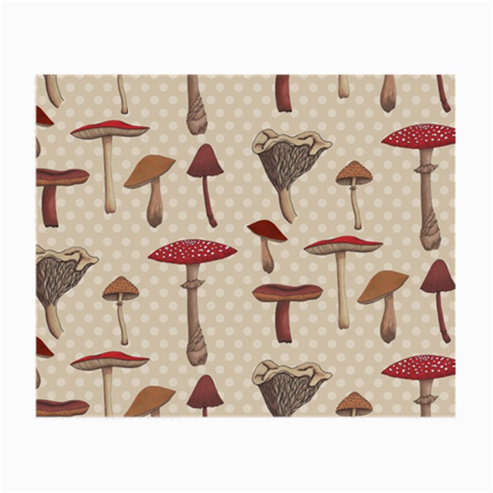 Mushroom Madness Red Grey Brown Polka Dots Small Glasses Cloth (2-Side)