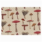 Mushroom Madness Red Grey Brown Polka Dots Large Glasses Cloth Front