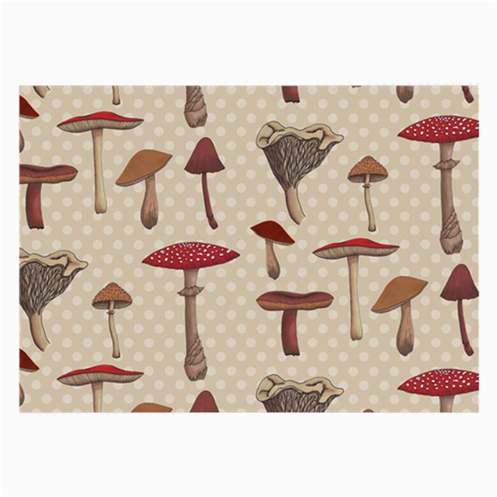 Mushroom Madness Red Grey Brown Polka Dots Large Glasses Cloth