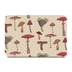 Mushroom Madness Red Grey Brown Polka Dots Plate Mats