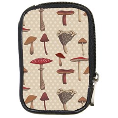 Mushroom Madness Red Grey Brown Polka Dots Compact Camera Cases