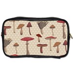 Mushroom Madness Red Grey Brown Polka Dots Toiletries Bags 2-Side Front