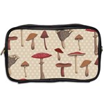 Mushroom Madness Red Grey Brown Polka Dots Toiletries Bags 2-Side Back