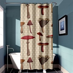 Mushroom Madness Red Grey Brown Polka Dots Shower Curtain 36  X 72  (stall)  by Mariart