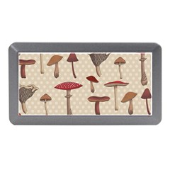 Mushroom Madness Red Grey Brown Polka Dots Memory Card Reader (mini)