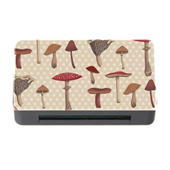 Mushroom Madness Red Grey Brown Polka Dots Memory Card Reader With Cf by Mariart