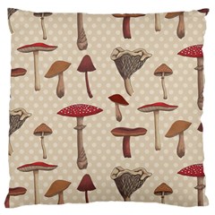 Mushroom Madness Red Grey Brown Polka Dots Large Cushion Case (two Sides) by Mariart