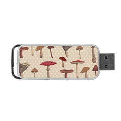 Mushroom Madness Red Grey Brown Polka Dots Portable Usb Flash (one Side) by Mariart