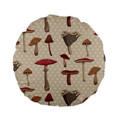 Mushroom Madness Red Grey Brown Polka Dots Standard 15  Premium Round Cushions by Mariart