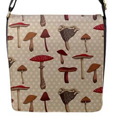 Mushroom Madness Red Grey Brown Polka Dots Flap Messenger Bag (s) by Mariart