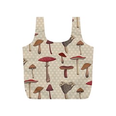 Mushroom Madness Red Grey Brown Polka Dots Full Print Recycle Bags (s) 