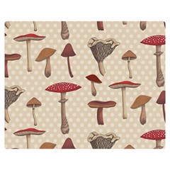 Mushroom Madness Red Grey Brown Polka Dots Double Sided Flano Blanket (medium) 