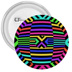 Optical Illusion Line Wave Chevron Rainbow Colorfull 3  Buttons by Mariart