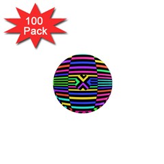 Optical Illusion Line Wave Chevron Rainbow Colorfull 1  Mini Magnets (100 Pack)  by Mariart