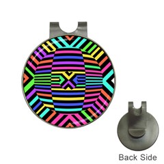 Optical Illusion Line Wave Chevron Rainbow Colorfull Hat Clips With Golf Markers by Mariart