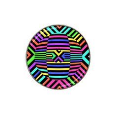 Optical Illusion Line Wave Chevron Rainbow Colorfull Hat Clip Ball Marker (4 Pack) by Mariart