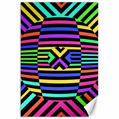 Optical Illusion Line Wave Chevron Rainbow Colorfull Canvas 20  X 30  