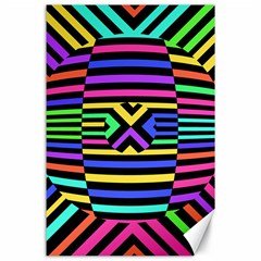 Optical Illusion Line Wave Chevron Rainbow Colorfull Canvas 24  X 36  by Mariart