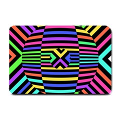 Optical Illusion Line Wave Chevron Rainbow Colorfull Small Doormat  by Mariart