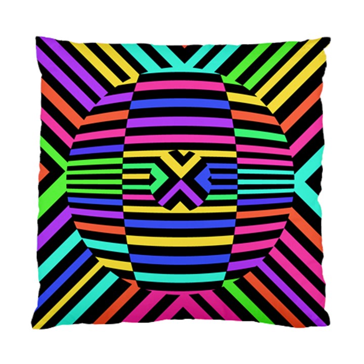 Optical Illusion Line Wave Chevron Rainbow Colorfull Standard Cushion Case (Two Sides)