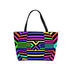 Optical Illusion Line Wave Chevron Rainbow Colorfull Shoulder Handbags by Mariart