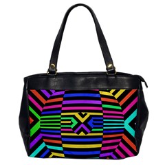 Optical Illusion Line Wave Chevron Rainbow Colorfull Office Handbags