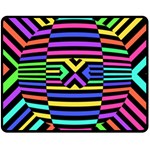 Optical Illusion Line Wave Chevron Rainbow Colorfull Fleece Blanket (Medium)  60 x50  Blanket Front