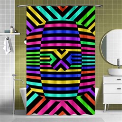 Optical Illusion Line Wave Chevron Rainbow Colorfull Shower Curtain 48  X 72  (small) 