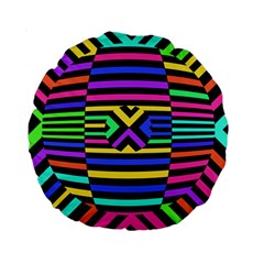 Optical Illusion Line Wave Chevron Rainbow Colorfull Standard 15  Premium Round Cushions by Mariart