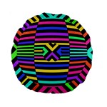 Optical Illusion Line Wave Chevron Rainbow Colorfull Standard 15  Premium Round Cushions Front