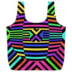 Optical Illusion Line Wave Chevron Rainbow Colorfull Full Print Recycle Bags (l)  by Mariart