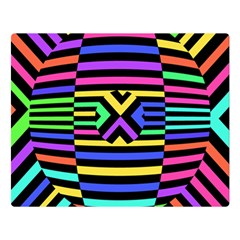 Optical Illusion Line Wave Chevron Rainbow Colorfull Double Sided Flano Blanket (large) 