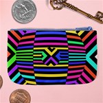 Optical Illusion Line Wave Chevron Rainbow Colorfull Large Coin Purse Back