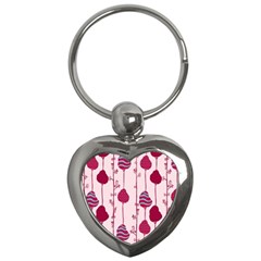 Original Tree Bird Leaf Flower Floral Pink Wave Chevron Blue Polka Dots Key Chains (heart) 