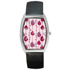 Original Tree Bird Leaf Flower Floral Pink Wave Chevron Blue Polka Dots Barrel Style Metal Watch