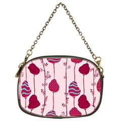 Original Tree Bird Leaf Flower Floral Pink Wave Chevron Blue Polka Dots Chain Purses (one Side)  by Mariart