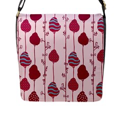 Original Tree Bird Leaf Flower Floral Pink Wave Chevron Blue Polka Dots Flap Messenger Bag (l)  by Mariart