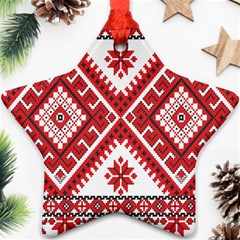 Model Traditional Draperie Line Red White Triangle Ornament (star)