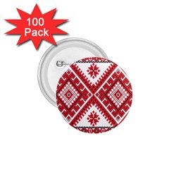 Model Traditional Draperie Line Red White Triangle 1 75  Buttons (100 Pack) 